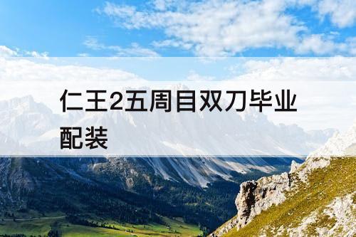 仁王2五周目双刀毕业配装