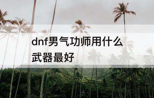 dnf男气功师用什么武器最好
