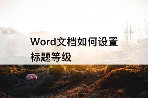 Word文档如何设置标题等级