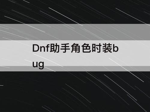 Dnf助手角色时装bug