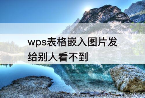 wps表格嵌入图片发给别人看不到