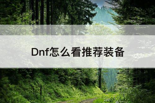 Dnf怎么看推荐装备