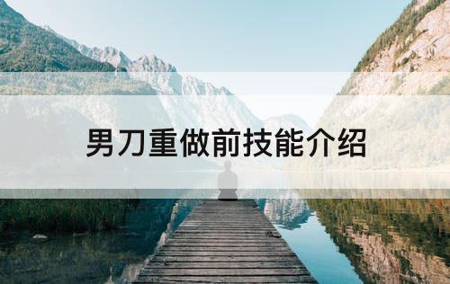 男刀重做前技能介绍