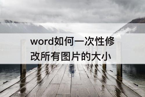 word如何一次性修改所有图片的大小