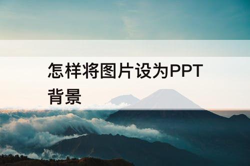 怎样将图片设为PPT背景