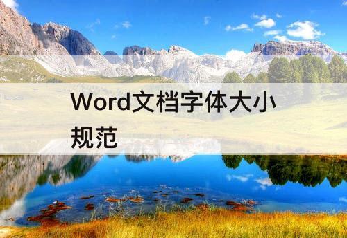 Word文档字体大小规范