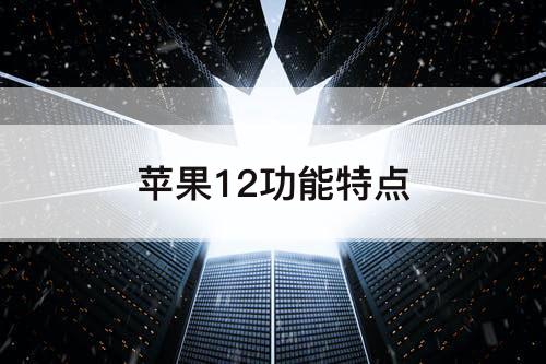 苹果12功能特点