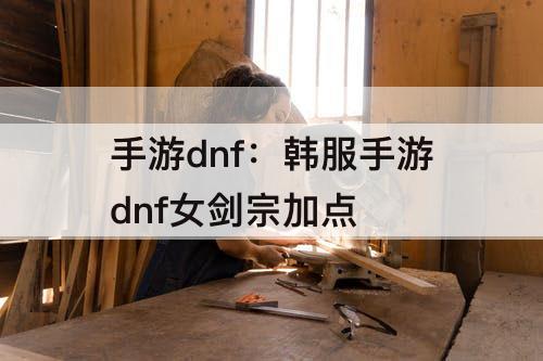 手游dnf：韩服手游dnf女剑宗加点