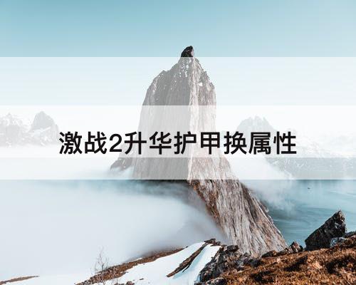 激战2升华护甲换属性