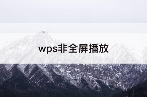 wps非全屏播放