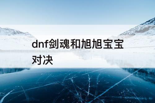 dnf剑魂和旭旭宝宝对决