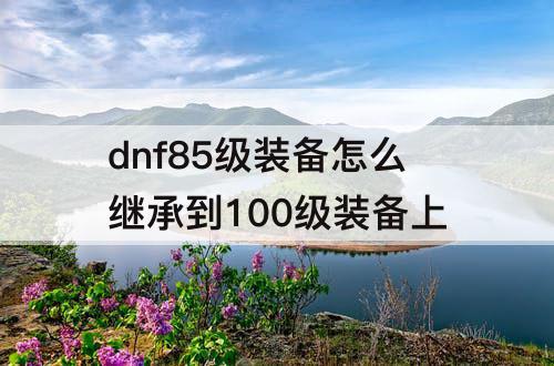 dnf85级装备怎么继承到100级装备上