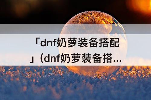 「dnf奶萝装备搭配」(dnf奶萝装备搭配排行2023)