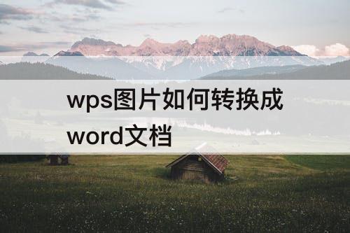 wps图片如何转换成word文档