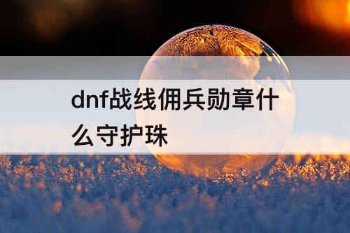 dnf战线佣兵勋章什么守护珠