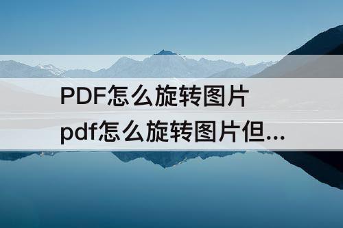 PDF怎么旋转图片 pdf怎么旋转图片但页面不动