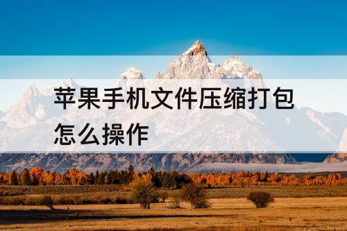 苹果手机文件压缩打包怎么操作