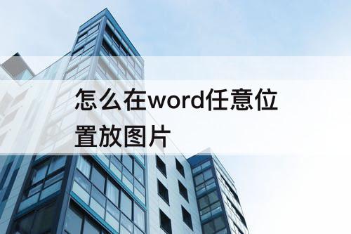 怎么在word任意位置放图片