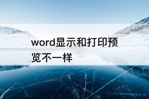 word显示和打印预览不一样