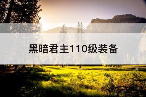 黑暗君主110级装备