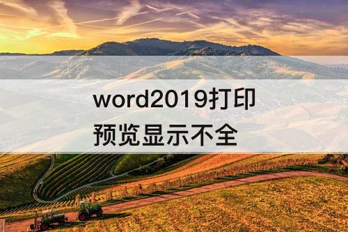 word2019打印预览显示不全