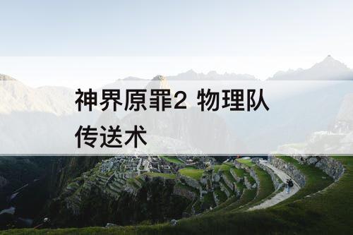 神界原罪2 物理队 传送术
