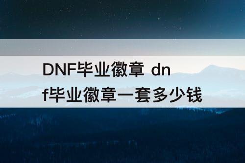 DNF毕业徽章 dnf毕业徽章一套多少钱