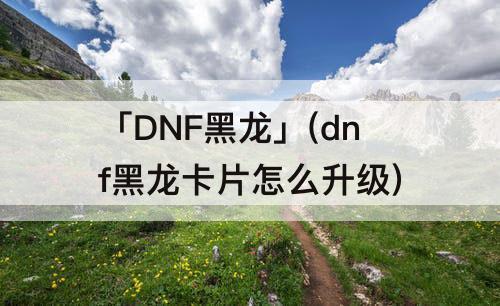 「DNF黑龙」(dnf黑龙卡片怎么升级)