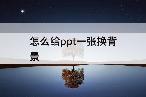 怎么给ppt一张换背景