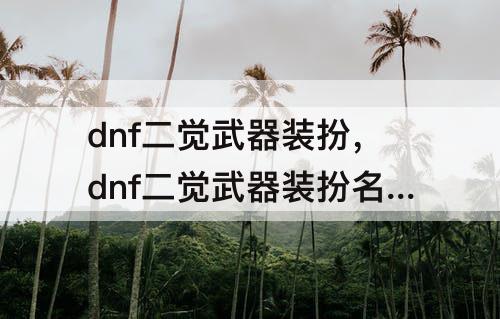 dnf二觉武器装扮，dnf二觉武器装扮名称