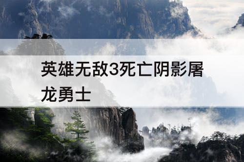 英雄无敌3死亡阴影屠龙勇士