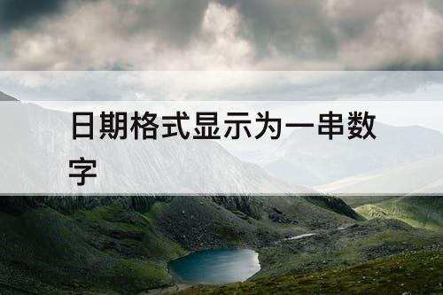日期格式显示为一串数字