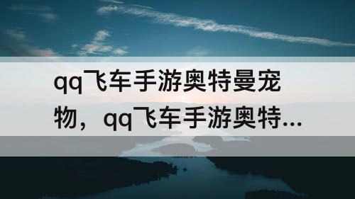 qq飞车手游奥特曼宠物，qq飞车手游奥特曼宠物怎么样