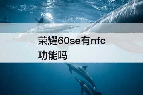 荣耀60se有nfc功能吗