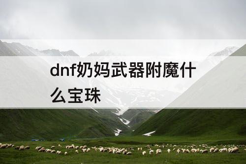 dnf奶妈武器附魔什么宝珠