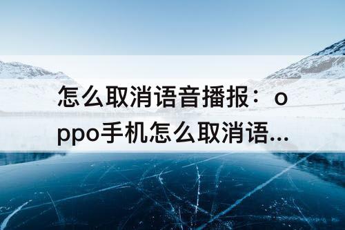 怎么取消语音播报：oppo手机怎么取消语音播报功能