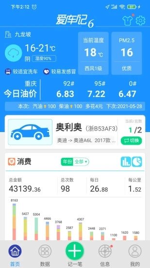 爱车记油耗版6.10  v6.13.200.3872图1