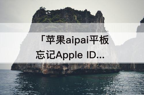 「苹果aipai平板忘记Apple ID」(苹果aipai平板忘记Apple ID怎么办)