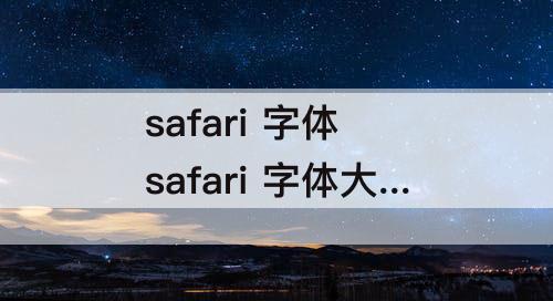 safari 字体 safari 字体大小 4k