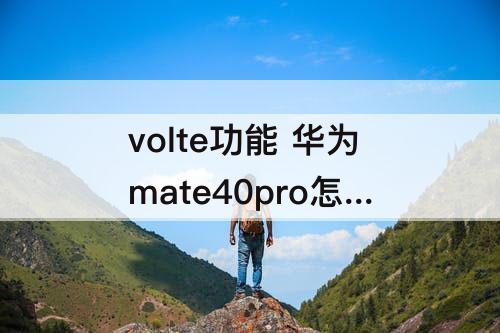 volte功能 华为mate40pro怎么设置volte功能