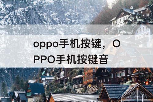 oppo手机按键，OPPO手机按键音